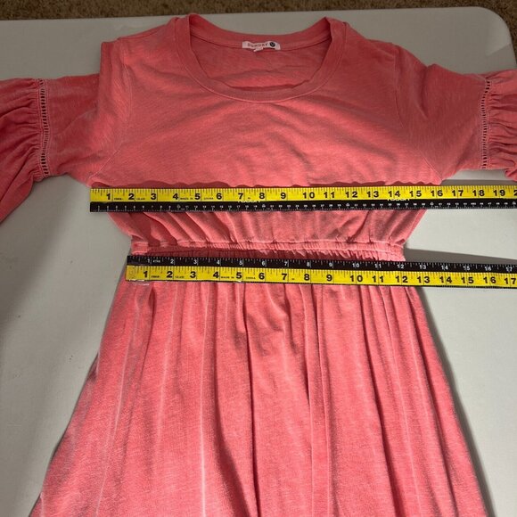 Anthropologie Sundry 1 Maxi Dress Small Pink Tiered Peasant Ruffle Short Sleeve - Picture 3 of 12